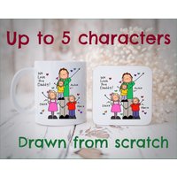 Blackshoe, Benutzerdefinierte Becher, Personalisierte Tasse, Für Jeden Anlass, Von Grund Auf Sie Gezeichnet, Illustrierte Familienbecher von Blackshoegifts