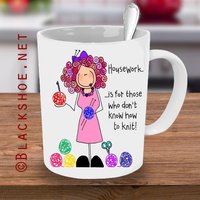Strickbecher, Geschenk Für Sie, Individuelle Tasse, Einzigartige Handgemachte Süße Lustige Strickerin, Hausarbeit, Stricken von Blackshoegifts