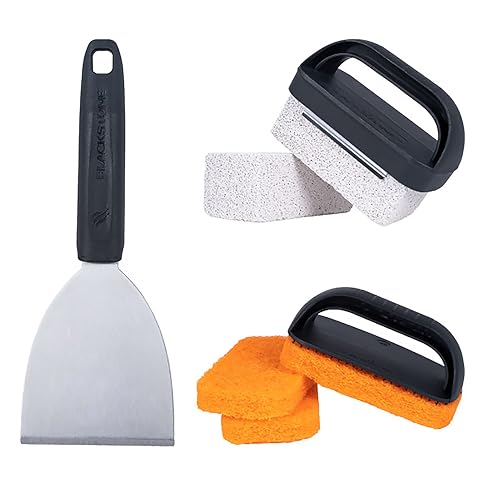 Blackstone 5463 Reinigungswerkzeug-Set (8-teilig) BBQ Grill Flat Top Indoor/Outdoor Zubehör, 1 Edelstahl-Grillschaber, 3 Scheuerschwämme, 2 Bimsstein mit Griff, Schwarz, Orange, Silber Blackstone 5463 Reinigungswerkzeug-Set (8-teilig) BBQ Grill Flat Top Indoor/Outdoor Zubehör, 1 Edelstahl-Grillschaber, 3 Scheuerschwämme, 2 Bimsstein mit Griff, Schwarz, Orange, Silber von Blackstone