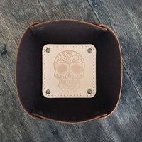 Leder Tablett, Benutzerdefiniertes Ledertablett - Sugar Skull von BlackthornLeather