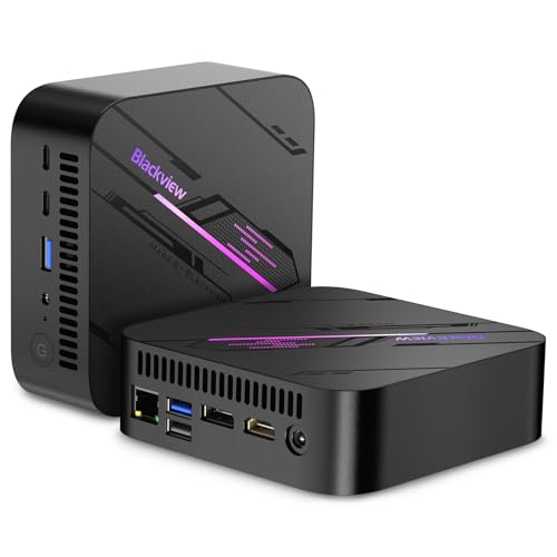 Blackview MP100 Mini PC Gaming AMD Ryzen 7 5825U(8C/16T,bis zu 4.5 GHz), LPDDR4 16GB RAM 512GB NVME PCIe3.0 SSD,WiFi6/USB 3.2 * 2/4K UHD/RGB Lights/Type C 3.0 * 2/BT 5.2 von Blackview