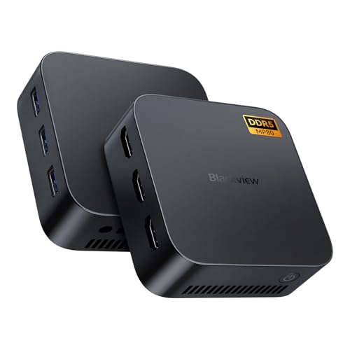 Blackview MP80 Mini PC Win11 Pro 16GB DDR5 RAM 512GB M.2 SSD, Intel Alder Lake N97 (bis zu 3,6 GHz), 4K-Dreifachdisplay/WiFi 5, Gigabit Ethernet, Mini Desktop für Büro, Homeoffice und Schule von Blackview
