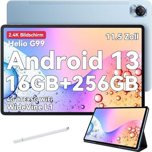 Blackview Mega1 Tablet 12 Zoll Top Gaming Tablet,16GB RAM+256GB ROM(2TB TF), Android 13 Helio G99 Octa Core,4G LTE,5G WiFi,2.4K FHD Widevine L1 mit Netflix 1080p,8800mAh,50MP+13MP Kamera,33W,GPS von Blackview