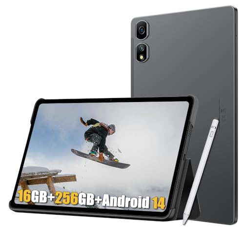 Blackview TAB16PRO Android 14 Tablet 11 Zoll, 16 GB RAM + 256GB ROM + 2TB Erweiterung, Octa-Core Gaming Tablet, 4G LTE 5G WiFi Tablet, 13MP/5MP Kamera, 7700mAh Akku, PC Mode/Type C, Grau von Blackview