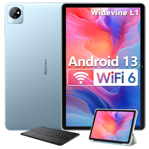 Blackview Tablet 10 Zoll,2024 Neueste Android 13 Tablet 6GB RAM+64GB ROM(1TB TF),WiFi6 PC Tablets/Widevine L1 FHD+ IPS/5100mAh Akku/Bluetooth 5.2/ Dual-Kamera/GMS/Type-c von Blackview