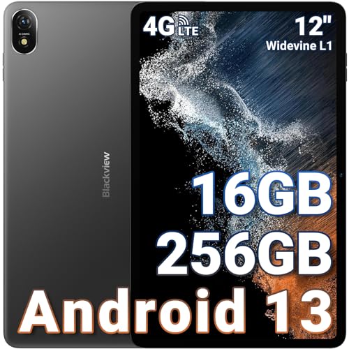 Blackview Tab18 Top Tablet 12 Zoll [2024], 16GB RAM +256GB ROM(1TB TF), Android 13 Tablet, Helio G99 Octa-Core Gaming Tablet, 8800mAh Akku 33W, 2.4K Display, 16MP+8MP, 4G LTE+5G WiFi, Widevine L1 von Blackview