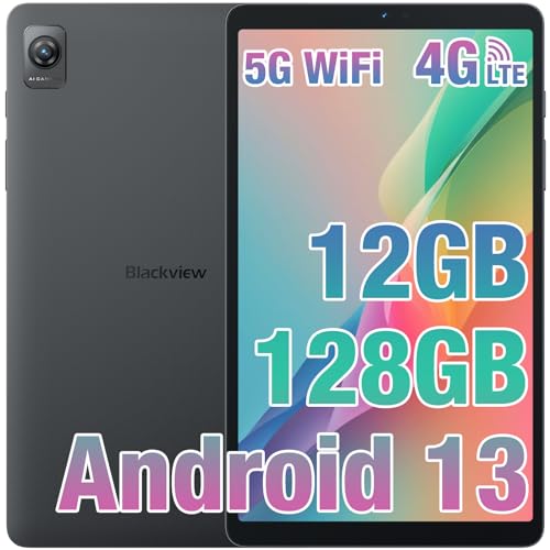 Blackview Tab60 Tablet 8,68 Zoll Android 13 Tablet 4G LTE 5G WiFi 12GB RAM 128GB ROM(1TB TF) 6050mAh, 5MP+8MP, Telefonanruf Funktionalität Tragbares Tablet PC Google GMS, Widevine L1 von Blackview