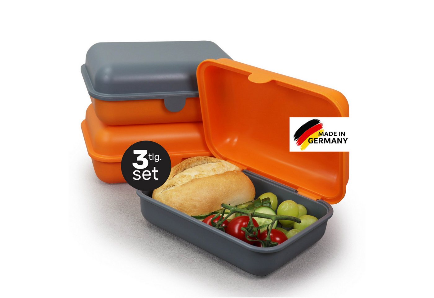 Blade Lunchbox Lunchbox 3er Set 1200 ml – Brotdose mit Deckel - Made in Germany, (3er Set), für Kinder & Erwachsene, BPA-frei, mikrowellen- & spülmaschinenfest von Blade