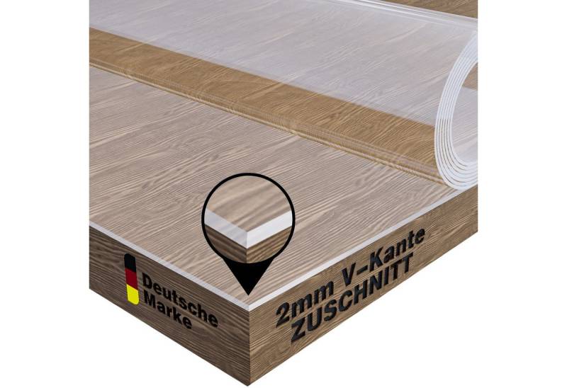 Blade Tischdecke Tischdecke Transparente Glasklar Tischfolie 2 mm, abgeschrägte Kante (Einzelartikel, Einzeln erhältlich), Kratzfest, geruchlos, REACH-konform, individuell zuschneidbar von Blade