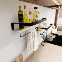 Modernes Küchenregal Wand, Holz Wandregal Set 2, Badezimmer Wandregal, Aufbewahrungsregal, Regal Für Wohnzimmer, 42cm von BladeDesignStore