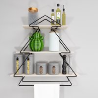 Wandregal Holz Metall, Rustikales Zur Aufbewahrung, Industrial Design Regal Für Wohnzimmer, Schlafzimmer, Büro, Bad, Küche-Schwarz von BladeDesignStore
