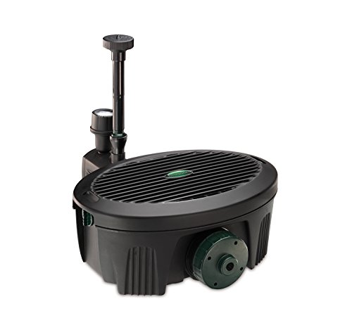 Blagdon Inpond 5-in-1 2000 Easy Care Clean Pond Solution, 10 W Teichpumpe & Filter mit UV-Klärer zur Algenbekämpfung und klarem Wasser, LED-Licht, 3 Springbrunnenköpfe, für Teiche bis 2000 L, Schwarz von Blagdon