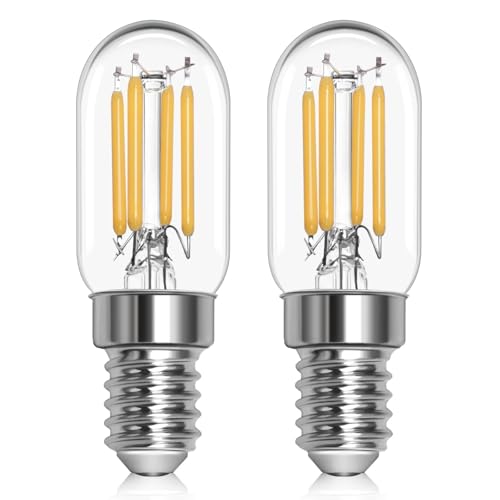 Blakapoo T22 E14 LED Kühlschrankbirnen 2W Kaltweiß 6000K, SES Pygmy Bulbs Ersatz für E14 Kühlschrankbirne 25W, AC 220-240V, 260 Lumen, Small Screw Night Light Bulbs, 2er Pack von Blakapoo