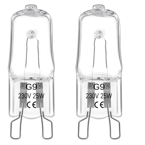 Halogen G9 Backofenlampe 25W 300 Grad, Halogen Leuchtmittel Dimmbar Warmweiß 2800K Glühbirne G9, G9 Leuchtmittel Birne Halogenbirnen Für Ofen, Mikrowelle, Deckenlampe, Schrankleuchten, 2er Pack von Blakapoo
