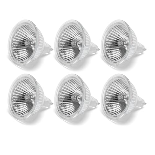 MR16 12V 50W Halogenstrahler GU5.3, Leuchtmittel Dimmbar Warmweiß 2700K, Halogen Spot, Halogen Stiftsockellampe 2 Pin, Halogen Reflektorlampe für Wohnzimmerbeleuchtung, Landschaftsbeleuchtung, 6 Stück von Blakapoo