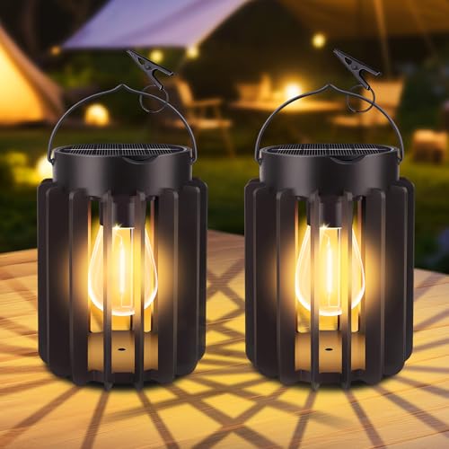 Solarlampen für Außen Garten Hängend, Wasserdichte Solar LED Laterne mit Clip für Terrasse, Rasen, Balkon, Hof, Wegdekoration, 2 Stück Solarlampen für Außen Garten Hängend, Wasserdichte Solar LED Laterne mit Clip für Terrasse, Rasen, Balkon, Hof, Wegdekoration, 2 Stück von Blakapoo