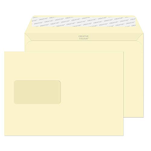 Blake Creative Colour 352W Briefumschläge Haftklebung Mit Fenster Zarte Elfenbein C5 162 x 229 mm - 120g/m² | 500 Stück von Blake