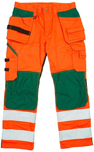 Blaklader 156518115349D88 High Vis Arbeitshose mit Ventilationseffekt, High Vis Orange/Grün, Größe D88 von BLÅKLÄDER