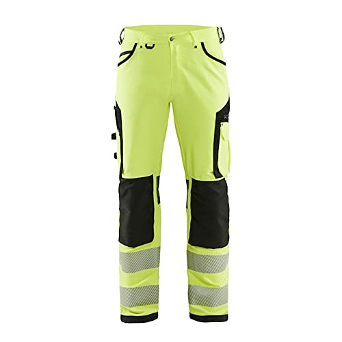 Blaklader 156618113396C60 Arbeitshose ohne Nageltaschen, High Vis Gelb/Mittelgrau, Größe C60 von BLÅKLÄDER