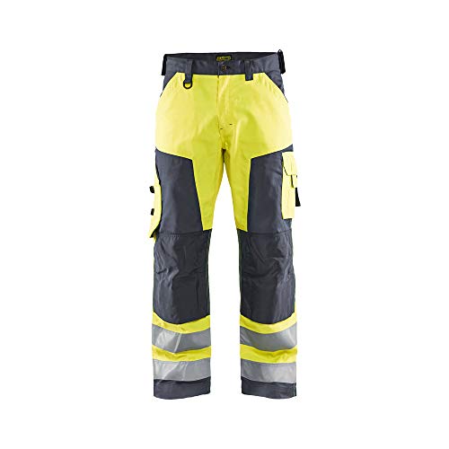 Blaklader 156618113396D120 Arbeitshose ohne Nageltaschen, High Vis Gelb/Mittelgrau, Größe D120 von BLÅKLÄDER