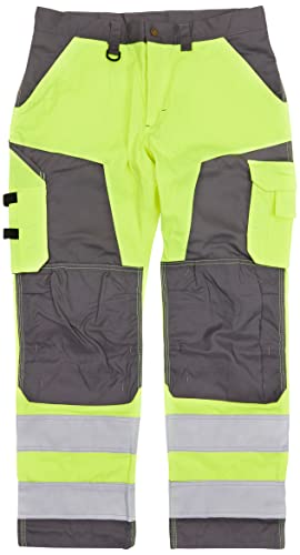 Blaklader 156618113396D128 Arbeitshose ohne Nageltaschen, High Vis Gelb/Mittelgrau, Größe D128 von BLÅKLÄDER