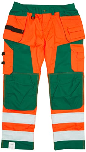 Blaklader 156818115349C46 Handwerker Arbeitshose, High Vis Orange/Grün, Größe C46 von BLÅKLÄDER