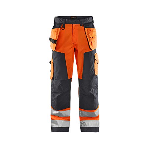 Blaklader 156818115349C48 Handwerker Arbeitshose, High Vis Orange/Grün, Größe C48 von BLÅKLÄDER