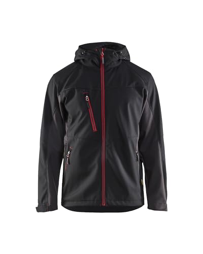 Blaklader 475325169956M Softshell Jacke, Schwarz/Rot, Größe M von BLÅKLÄDER