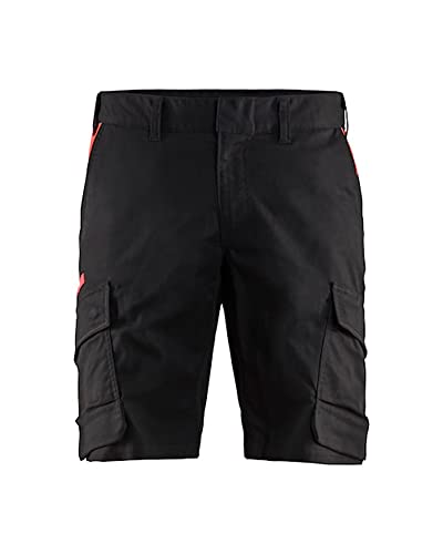 Blaklader 144618329956C60 Industrie Stretch Shorts, Schwarz/Rot, Größe C60 von BLÅKLÄDER