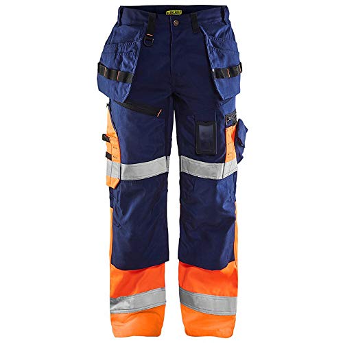 Blakläder Bundhose "X1500 High Vis" Klasse 1, 1 Stück, Größe C62, marineblau / orange, 150818608953C62 von BLÅKLÄDER