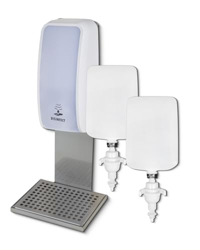 Blanc HYGIENIC Desinfektionsspender Cosmos – Spender mit Sensor für Wandmontage, Auffangschale und 2 x 1 Liter Desinfektionsmittel für ca. 2000 Anwendungen, Weiß Blanc HYGIENIC Desinfektionsspender Cosmos – Spender mit Sensor für Wandmontage, Auffangschale und 2 x 1 Liter Desinfektionsmittel für ca. 2000 Anwendungen, Weiß von Blanc HYGIENIC