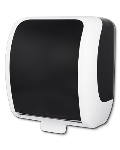 Blanc HYGIENIC Handtuchpapierspender Cosmos Autocut – Handtuchrollenspender zur Wandmontage, Weiß und Schwarz von Blanc HYGIENIC
