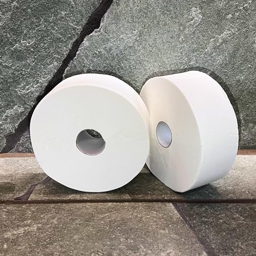 Blanc HYGIENIC Toilettenpapier Jumbo – 6 x Jumbo-Rollen à 300 m, 2-lagig, 100% reiner Zellstoff, Klopapierrolle ideal für Jumbo Toilettenpapier-Spender, Ø 260 mm, rein-weiß von Blanc HYGIENIC