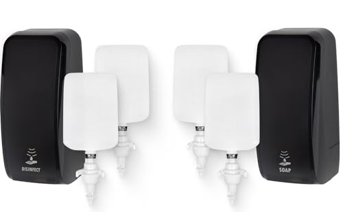 Blanc HYGIENIC KOMPLETT-Set HANDHYGIENE Sensor: Desinfektionsspender Sensor + 2 Kartuschen & Schaumseifenspender Sensor + 2 Kartuschen Farbe Schwarz von Blanc HYGIENIC