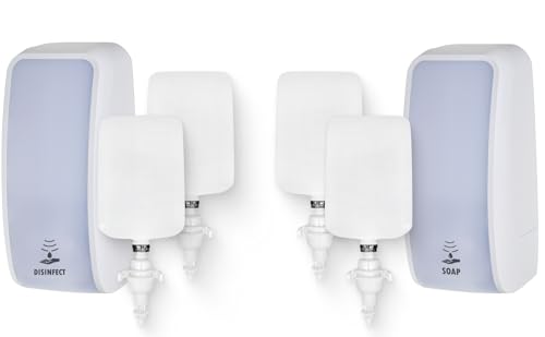 Blanc HYGIENIC KOMPLETT-Set HANDHYGIENE Sensor: Desinfektionsspender Sensor + 2 Kartuschen & Schaumseifenspender Sensor + 2 Kartuschen Farbe Weiß von Blanc HYGIENIC