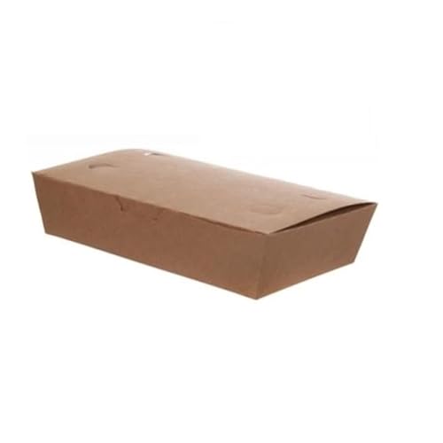 Blanc HYGIENIC Meal-Box 800ml 400 Stk, to go, take away, biologisch abbaubar, natürliches Design, weiße Innenschicht von Blanc HYGIENIC