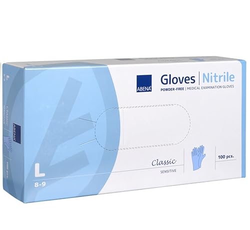 Blanc HYGIENIC Nitril Handschuhe Sensitive, medizinisch, puderfrei, blau, 1.000 Stk., unsteril, mit Rollrand, hoch-elastisch Größe L von Blanc HYGIENIC