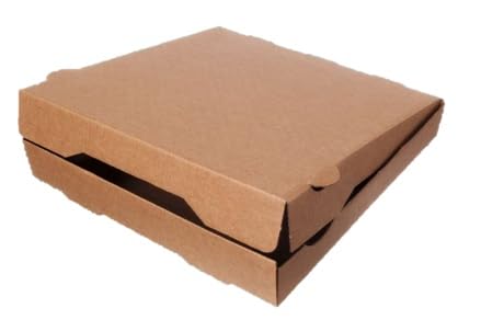 Blanc HYGIENIC Pizzakarton Pizzabox Flammkuchenbox 24x24 braun unbedruckt 100 Stk, to go, take away, kompostierbar, Kraftkarton, fettresistent von Blanc HYGIENIC