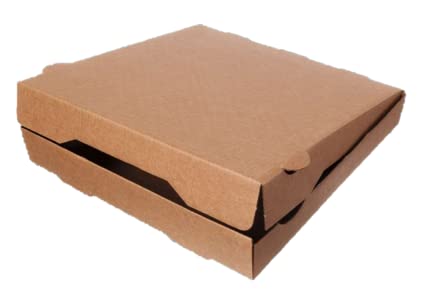 Blanc HYGIENIC Pizzakarton – 100x Pizzaboxen, umweltfreundliche und kompostierbarere Flammkuchen-Box aus stabilem Kraftkarton, unbeschichtet & unbedruckt, 36 x 36 cm, Braun von Blanc HYGIENIC