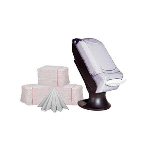 Blanc HYGIENIC Serviettenspender XXL – Serviettenhalter mit Standfuß, Set mit 1x Papierservietten-Spender inkl. 3.840x Servietten, 2-lagig, ideal für Kantinen, Großküchen etc. von Blanc HYGIENIC