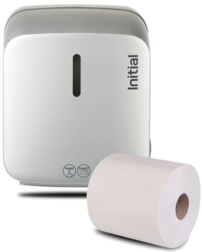 Blanc HYGIENIC Set: Signature Papierrollenspender Shortcut Sensor, berührungslos, weiß o. Silber +2Premium Handtuchrollen, Rentokil INITIAL Farbe Silber von Blanc HYGIENIC