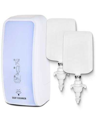 Blanc HYGIENIC Spender für Toilettensitzreinigung Cosmos – Reinigungsspender mit Sensor für Wandmontage und 2x 1 Liter Toilettensitzreiniger für ca. 5.000 Anwendungen Farbe Weiß von Blanc HYGIENIC