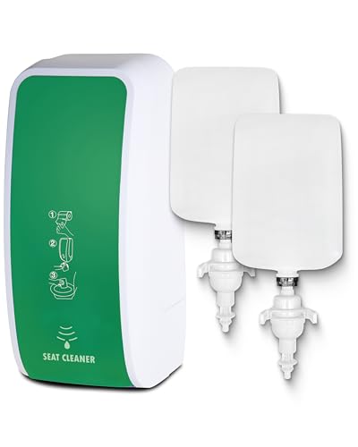 Blanc HYGIENIC Spender für Toilettensitzreinigung Cosmos – Reinigungsspender mit Sensor für Wandmontage und 2x 1 Liter Toilettensitzreiniger für ca. 5.000 Anwendungen Farbe Grün/Weiß von Blanc HYGIENIC