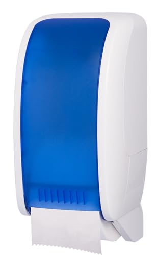 Blanc HYGIENIC Toilettenpapier-Spender Cosmos – Doppelrollenspender für Einzelblatt Toilettenpapier, für Wandmontage, Weiß und Blau von Blanc HYGIENIC