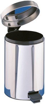 Blanc HYGIENIC Tretabfallbehälter – Abfalleimer, Kosmetikeimer 5 Liter, aus Metall für das Badezimmer, Mülleimer mit Fußpedal und Einsatzeimer, Silber von Blanc HYGIENIC