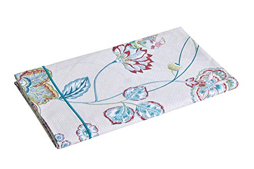 Blanc des Vosges Bettlaken Kolibris Aqua, 240 x 300 cm, 100% Baumwolle, 57 Fäden/cm² von Blanc des Vosges