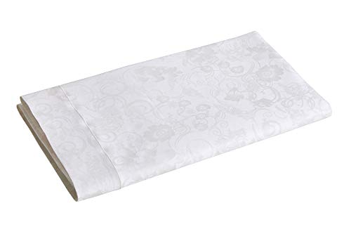 Blanc des Vosges Hesperide Bettlaken 180 x 290 cm 100% Baumwolle Jacquard Satin Perlmutt von Blanc des Vosges