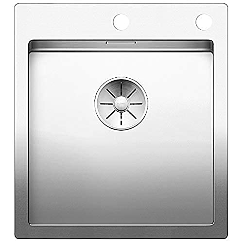 BLANCO CLARON 400-IF/A | Edelstahl Spüle | Einbauart: Einbau von Oben & Flächenbündig | für 45 cm breite Unterschränke | Widerstandsfähig gegenüber Kratzern | Großes Beckenvolumen von BLANCO