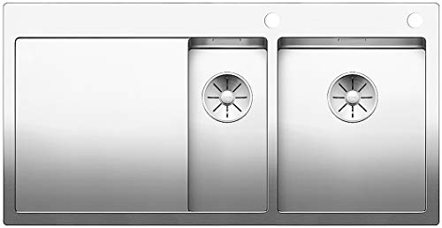 BLANCO CLARON 6 S-IF | Edelstahl | Einbauart: Einbau von Oben & Flächenbündig | Hauptbecken rechts | für 60 cm breite Unterschränke | Widerstandsfähig gegenüber Kratzern von BLANCO