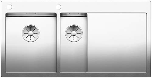 BLANCO CLARON 6 S-IF | Edelstahl | Einbauart: Einbau von Oben & Flächenbündig | Hauptbecken links | für 60 cm breite Unterschränke | Widerstandsfähig gegenüber Kratzern von BLANCO